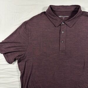 7 Diamonds Polo Shirt Mens Large Core Golf Striped Maroon Perfomormance Preppy